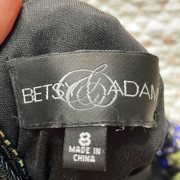 betsy and Adam floral beaded and pleated satin maxi dress - Picture 7 of 8